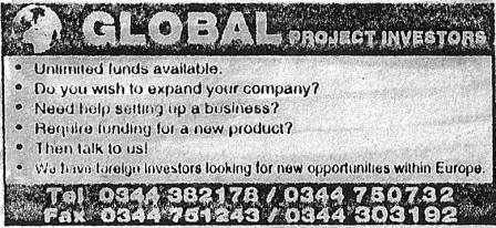 Advert for Global Project Investments